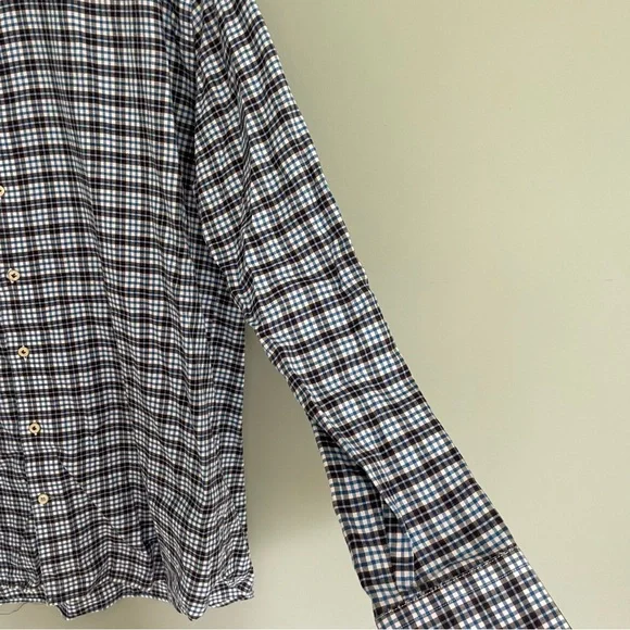 3 for $30 | Peter Millar Grandi & Rubinelli Blue Plaid Button Up Shirt - Picture 5 of 13